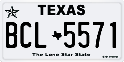 TX license plate BCL5571
