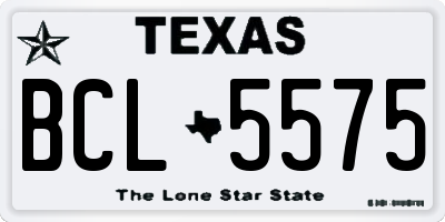 TX license plate BCL5575