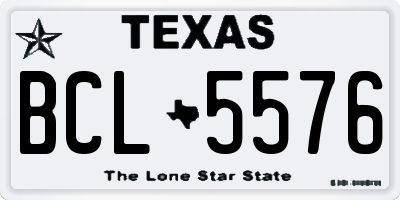TX license plate BCL5576