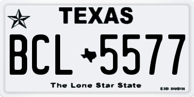 TX license plate BCL5577