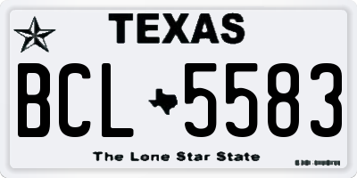 TX license plate BCL5583