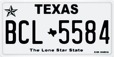 TX license plate BCL5584