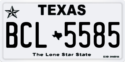 TX license plate BCL5585