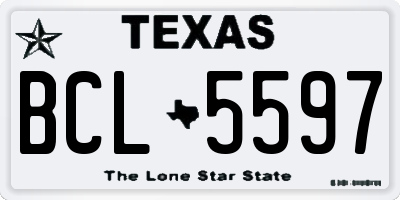 TX license plate BCL5597