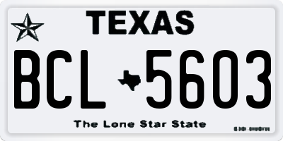 TX license plate BCL5603