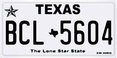 TX license plate BCL5604
