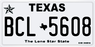 TX license plate BCL5608