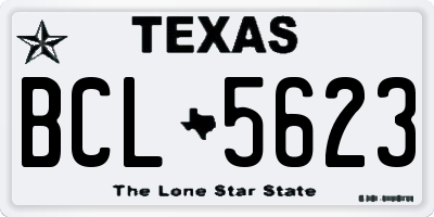 TX license plate BCL5623