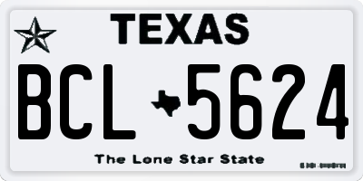 TX license plate BCL5624