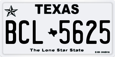TX license plate BCL5625