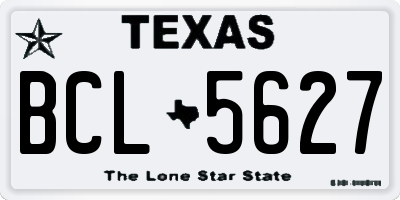 TX license plate BCL5627