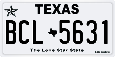TX license plate BCL5631