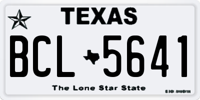 TX license plate BCL5641