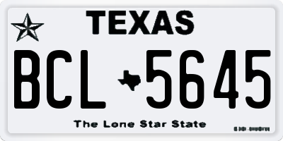 TX license plate BCL5645