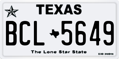 TX license plate BCL5649