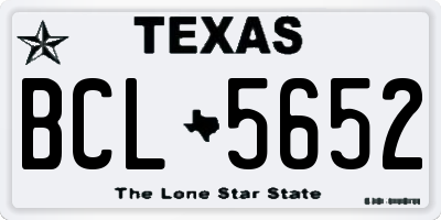 TX license plate BCL5652