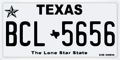 TX license plate BCL5656