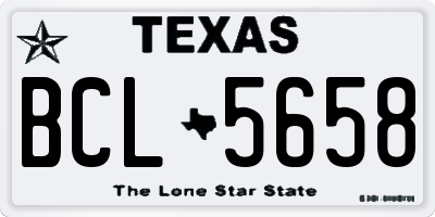TX license plate BCL5658