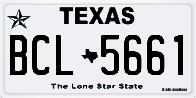 TX license plate BCL5661