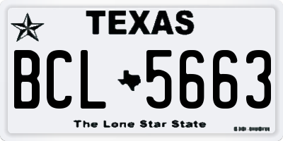 TX license plate BCL5663