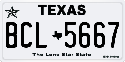 TX license plate BCL5667
