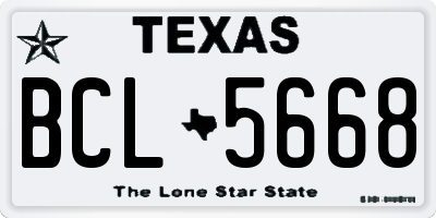 TX license plate BCL5668