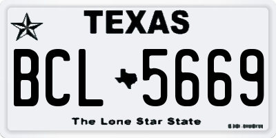 TX license plate BCL5669