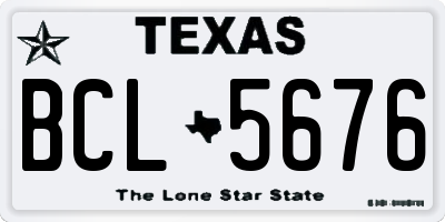 TX license plate BCL5676