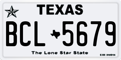 TX license plate BCL5679