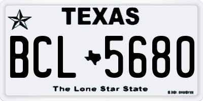 TX license plate BCL5680