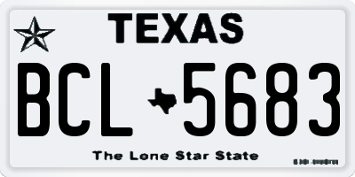 TX license plate BCL5683