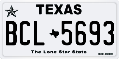 TX license plate BCL5693