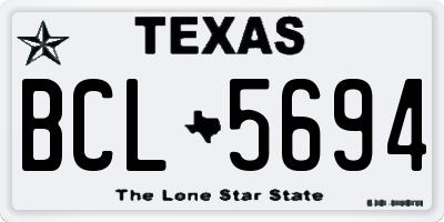 TX license plate BCL5694