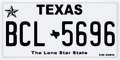 TX license plate BCL5696