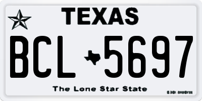 TX license plate BCL5697