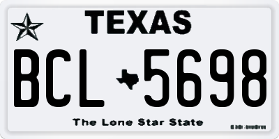 TX license plate BCL5698