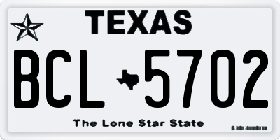 TX license plate BCL5702