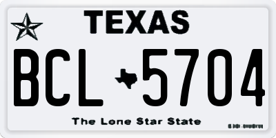 TX license plate BCL5704