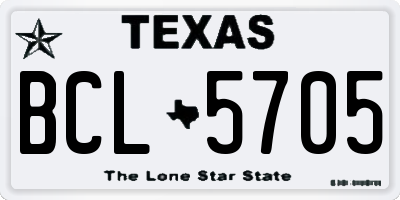 TX license plate BCL5705