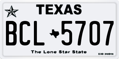TX license plate BCL5707