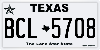 TX license plate BCL5708