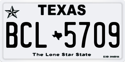 TX license plate BCL5709