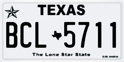 TX license plate BCL5711