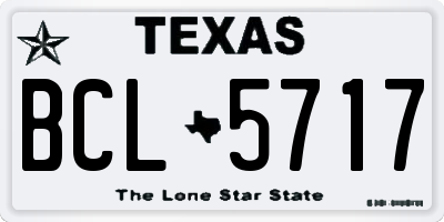 TX license plate BCL5717
