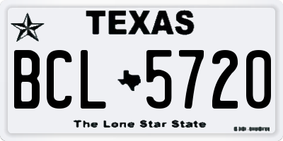 TX license plate BCL5720