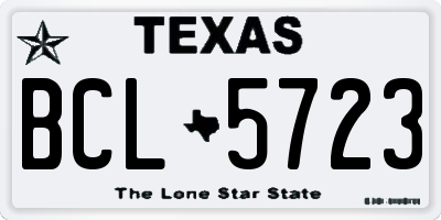 TX license plate BCL5723
