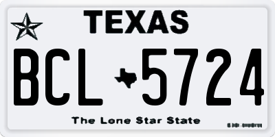 TX license plate BCL5724