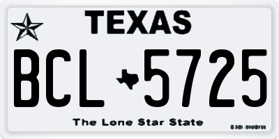 TX license plate BCL5725