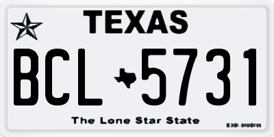 TX license plate BCL5731