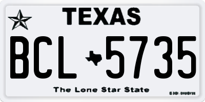TX license plate BCL5735